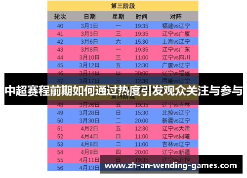 中超赛程前期如何通过热度引发观众关注与参与