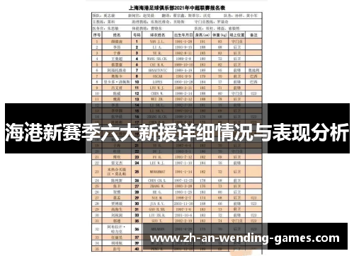 海港新赛季六大新援详细情况与表现分析
