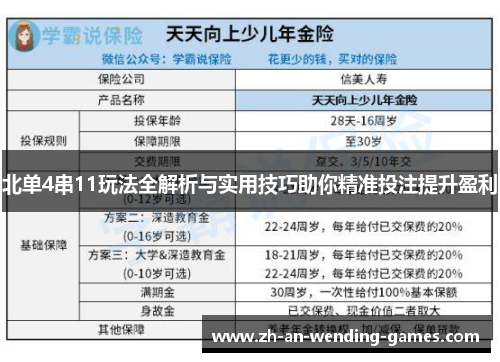 北单4串11玩法全解析与实用技巧助你精准投注提升盈利